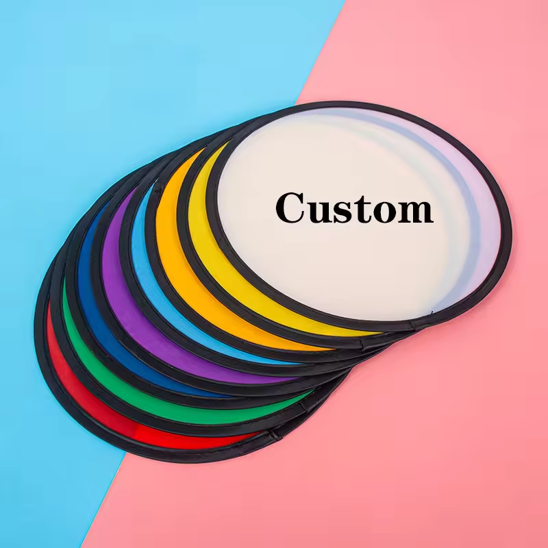 Cheap Customized Foldable Hand Fan Nylon Round Folding Hand Fan Different Colors Hand Fan for Promotion