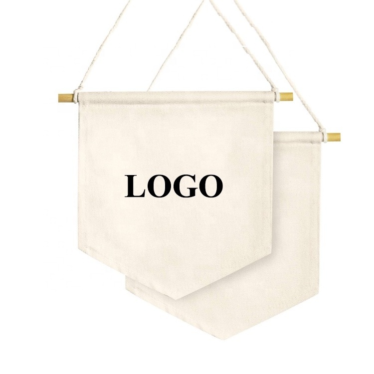 NX Wholesale Custom DIY Blank Cotton Canvas Wall Hanging Enamel Pin Decoration Banner with Rod