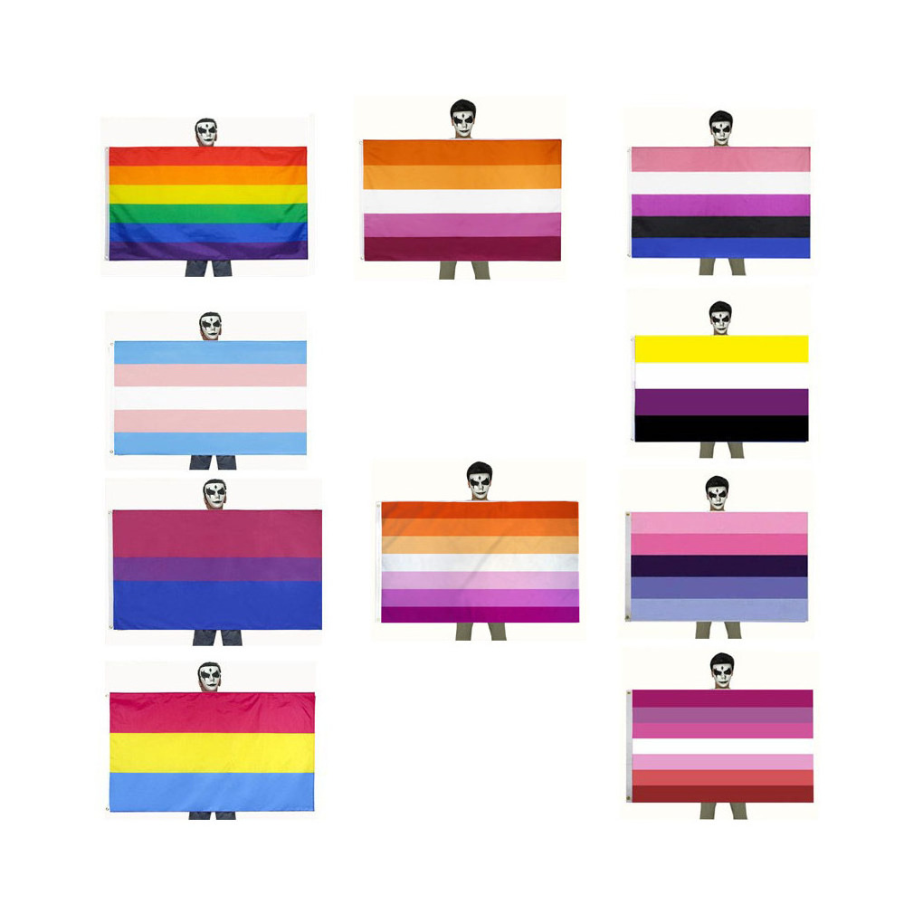 Premium Quality Sewn Stripes Outdoor 3x5ft Gay LGBT Pride Rainbow Flag with 2 Brass Grommets