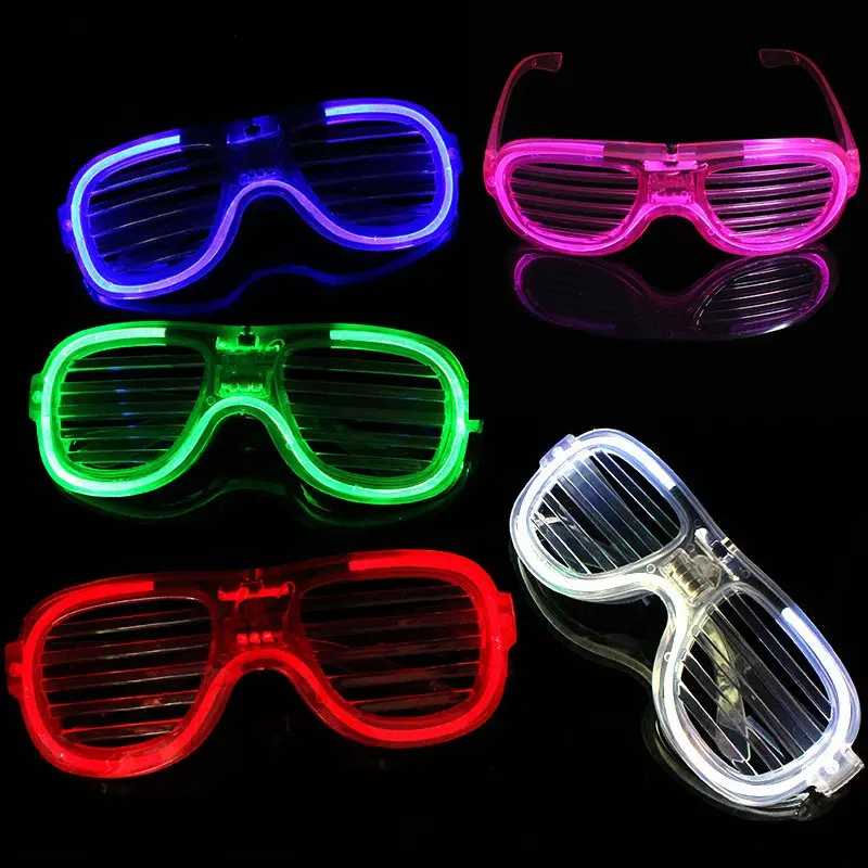 Factory Supplier High Quality Decorations Glow In The Dark Shutter Flashing Luminous Led Party Glasses