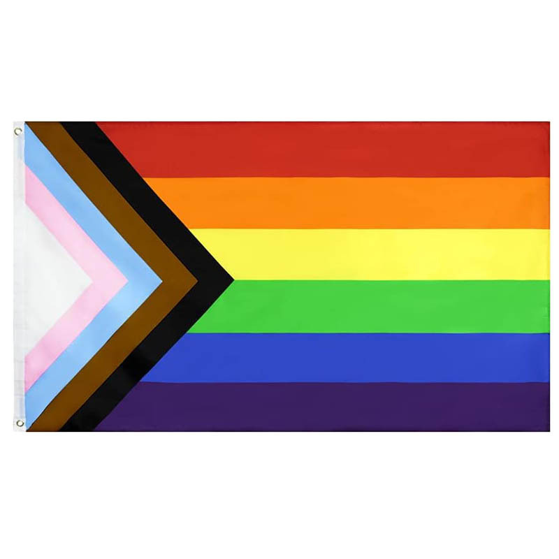 Factory Custom Pride Rainbow Stick Flag Hand Held LGBTQ Flags 3'X5' Gay Pride Rainbow Flag