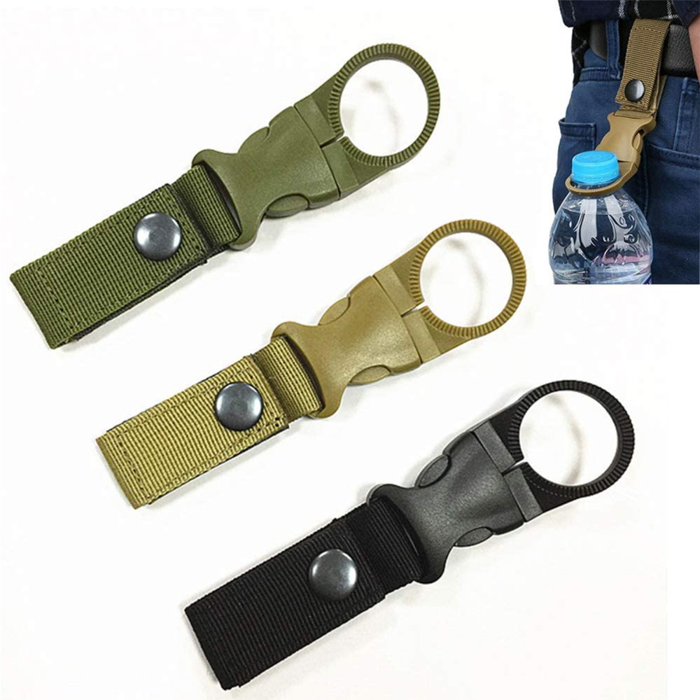 Outdoor Portable Belt Backpack Nylon Water Bottle Holder Clip Hanging Buckle Hook for Camping Traveling