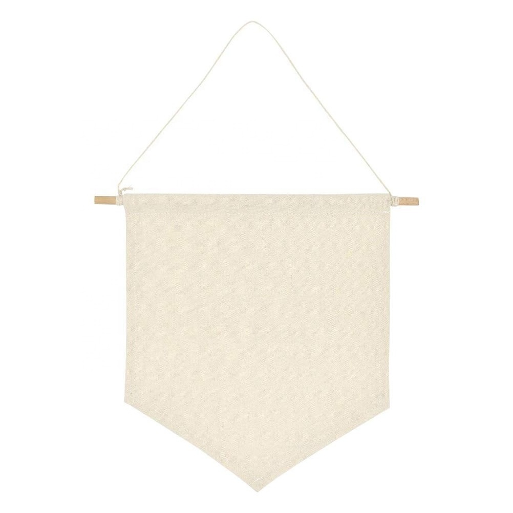 NX Wholesale Custom DIY Blank Cotton Canvas Wall Hanging Enamel Pin Decoration Banner with Rod