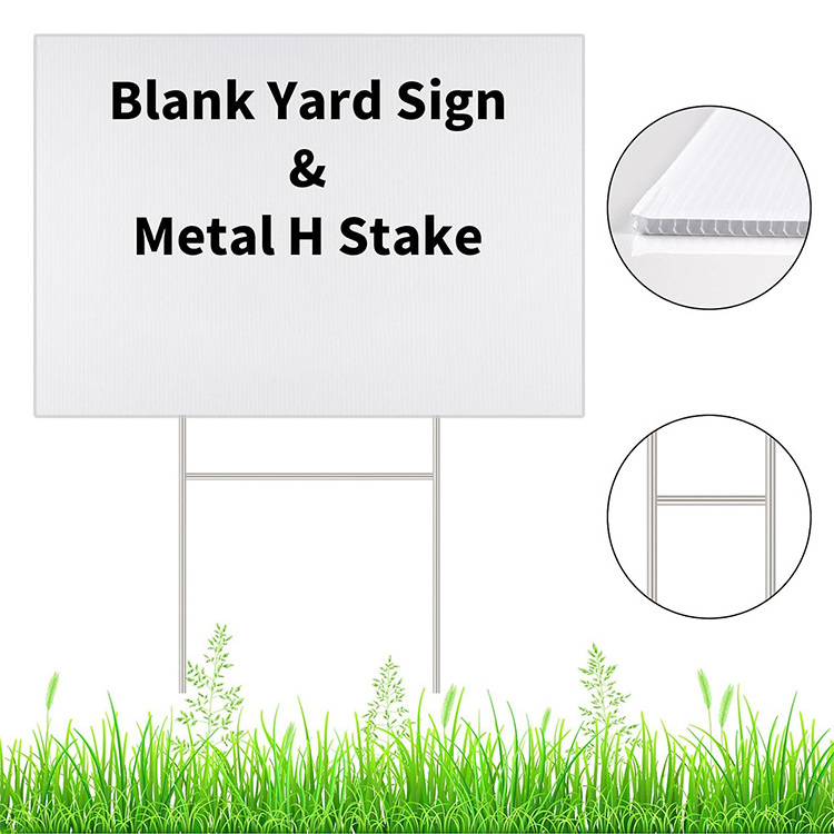 Supply Custom Waterproof Double Sided Corrugated Plastic Real Estate Yard Lawn Sign 18x24 inch Kit for Outdoor