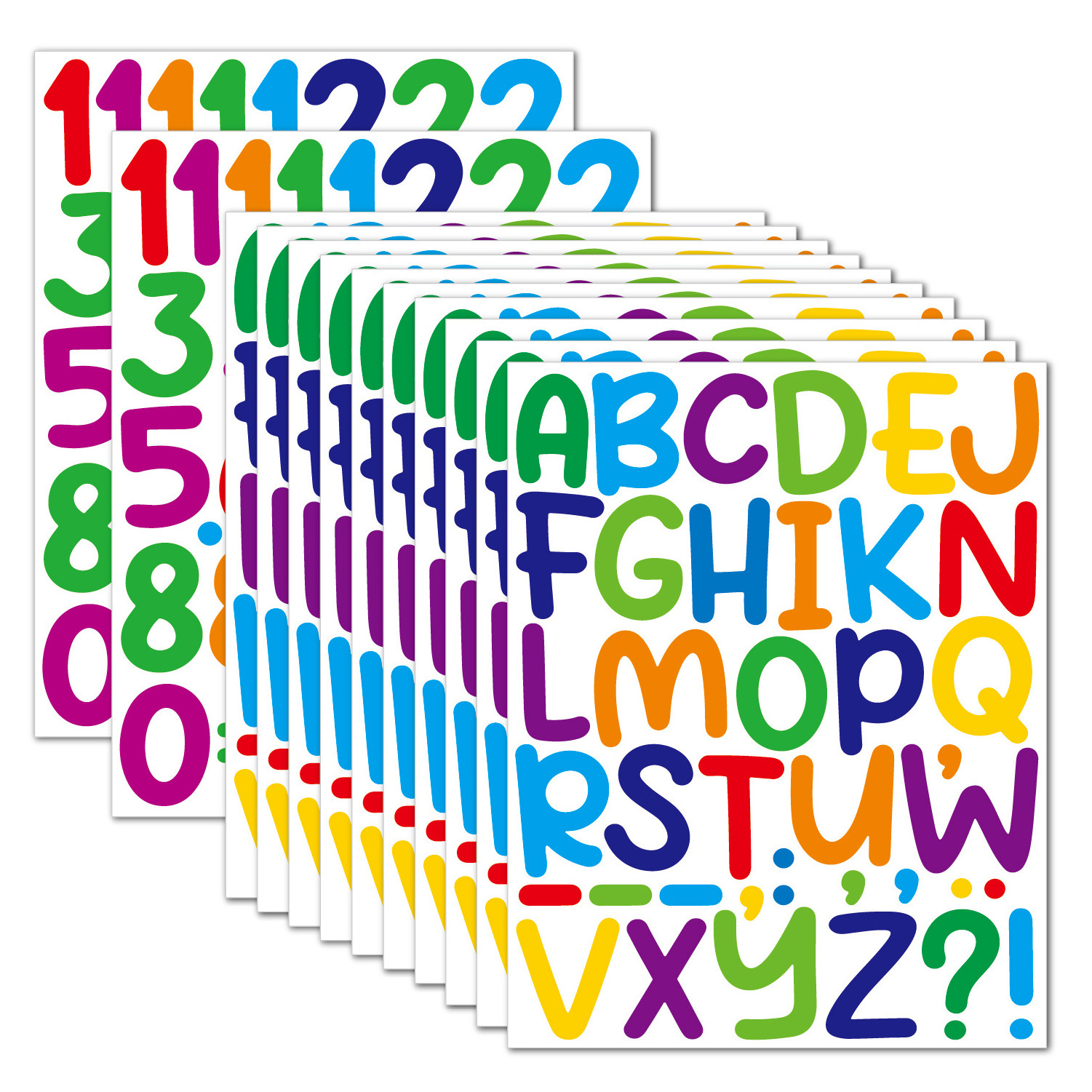 Children's Teaching  2inch DIY Vinyl Adhesive Letter Number Sticker Alphabet Wall Stickers For Decoration