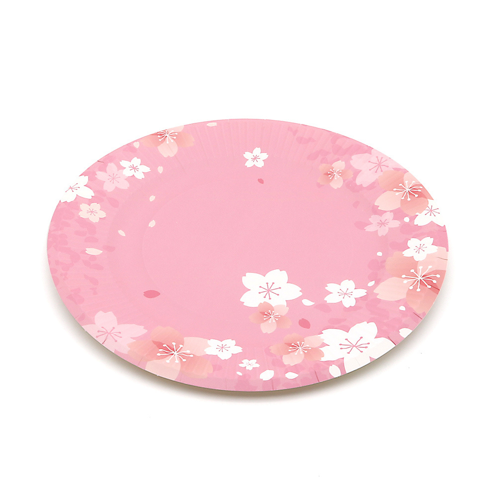 LuzhouPack Wholesale 7 Inch Heavy-duty Plates Custom Pattern Eco-friendly Paper Plate Disposable Paper Dish