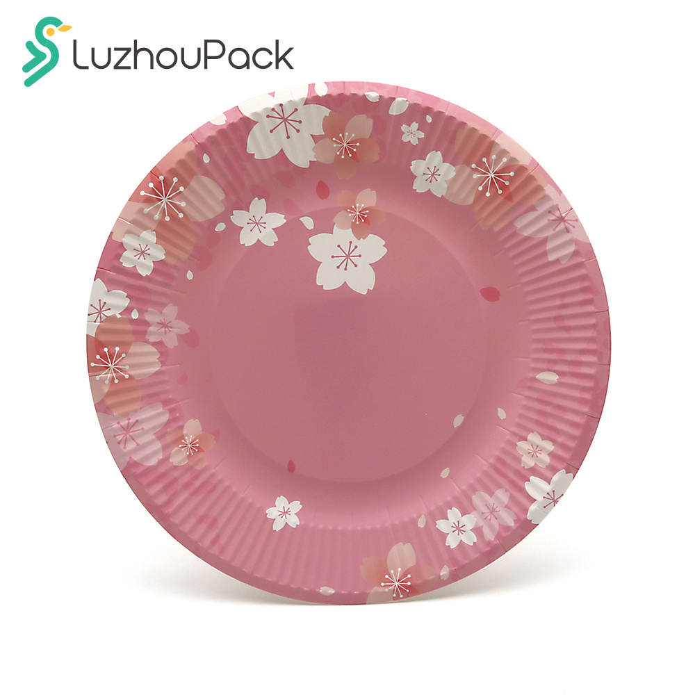 Free sample custom eco friendly printing birthday party decorative disposable paper plate