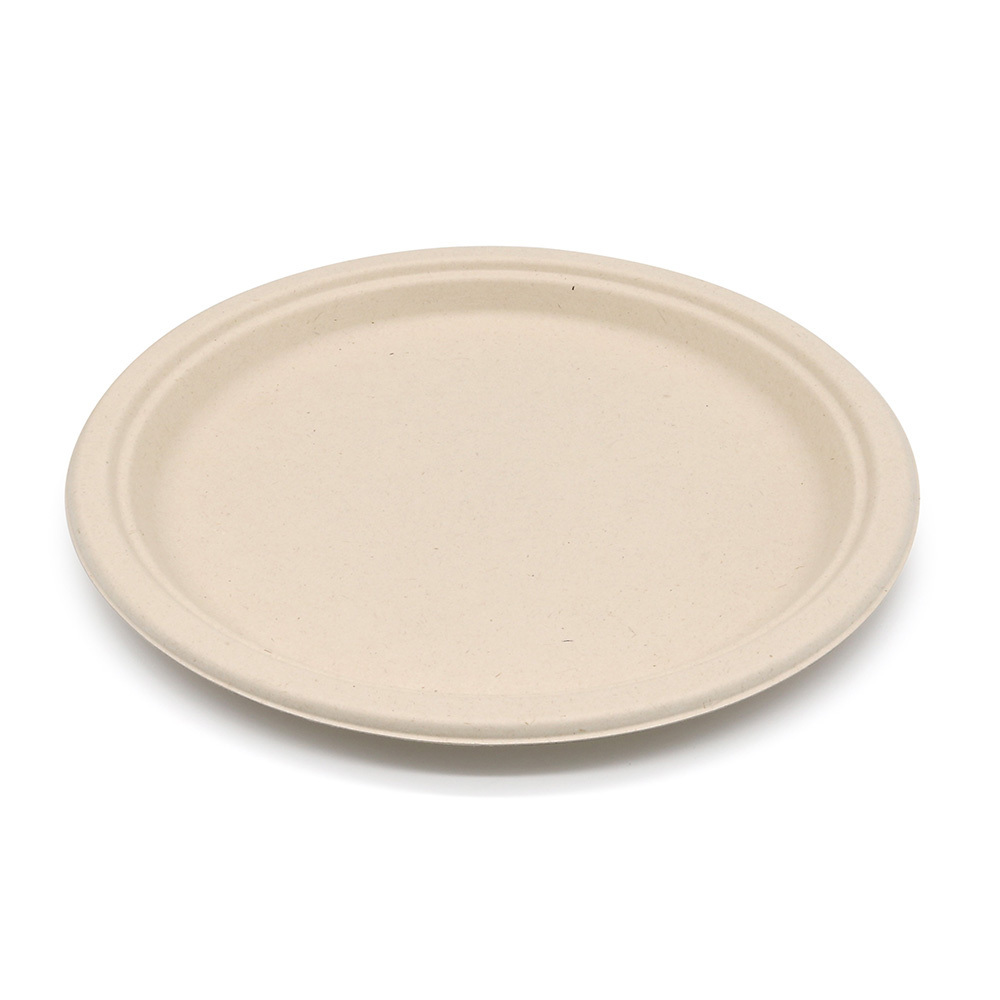 Customizable 10 Inches Greaseproof and Microwavable Eco Friendly Biodegradable Plate Bagasse Plate Disposable Paper Plates