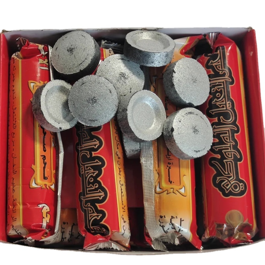 2024High-quality Torch Shisha Silver Charcoal For Hookah Incense Round Tablets briquette coal