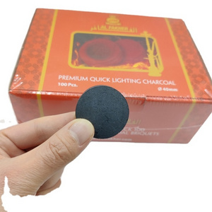 40mm Round Tablets Charcoal Quick Lighting Smokeless and Tasteless Shisha Charcoal for Incense and shisha