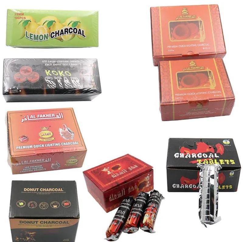 Popular shisha charcoal low price of 33mm instant light hookah charcoal charcoal for hookah