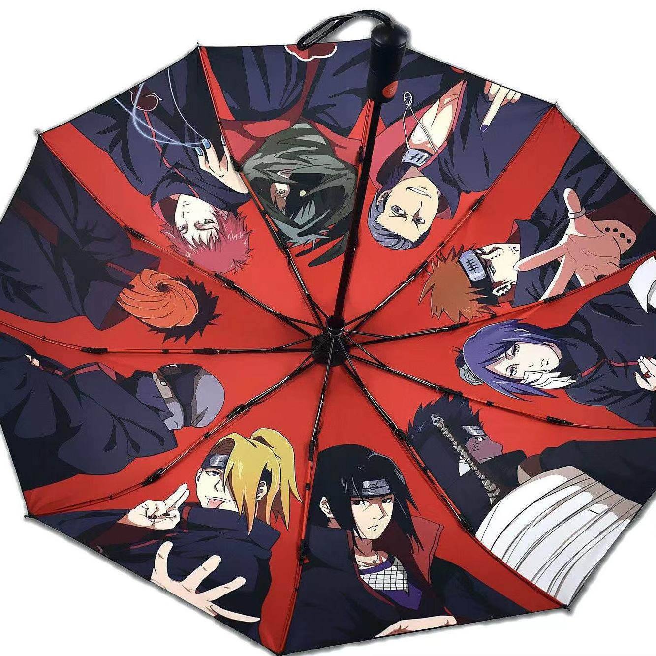 Cartoon Narutos automatic vinyl folding  Xiao Organization large umbrella  thickened anime umbrella umbrella  shade