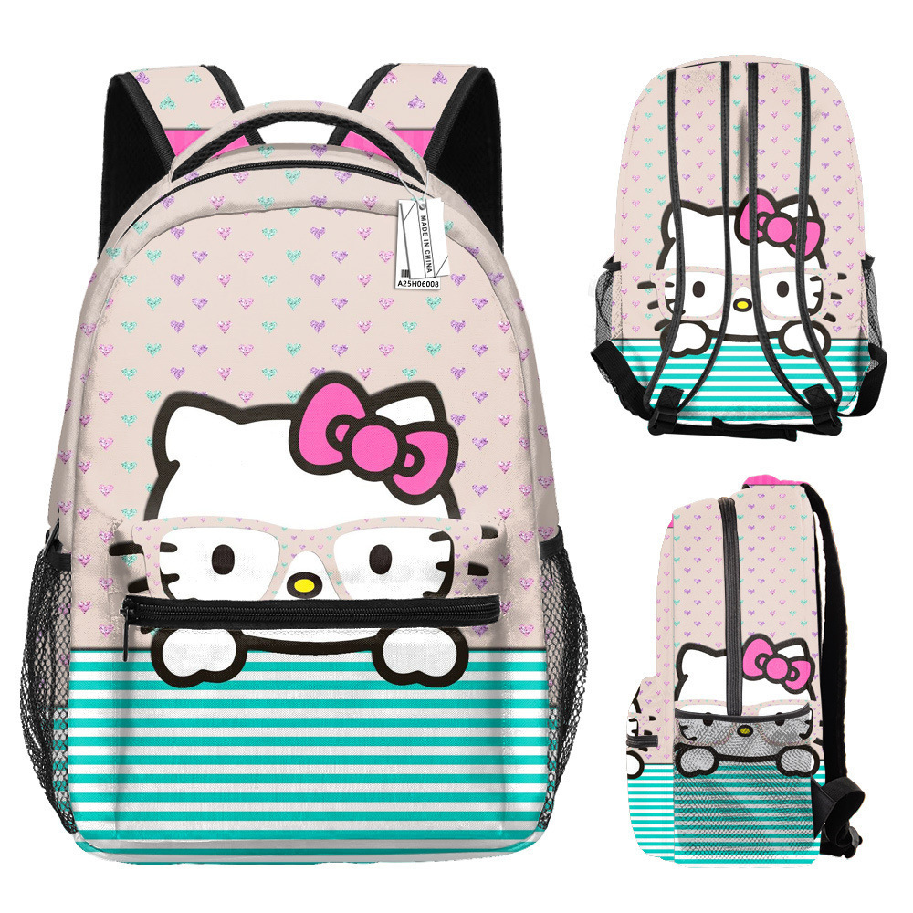 Cartoon Kitty Satchel for elementary school girls New load reducing high capacity Hello Kitty backpack for girls