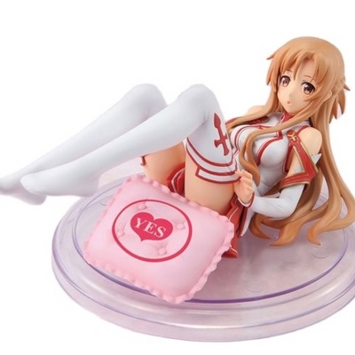 16cm Anime Sword Art Online Yuuki Asuna with Pillow VerSexy Girl PVC Anime Action Figure Model Toys Doll