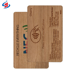 Free Sample Custom Logo Programmable RFID Bamboo Eco-friendly NFC Wooden Business Cards