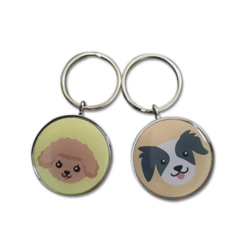 Custom Waterproof RFID NFC QR Code Tag Pets Smart Epoxy Pet Dog Name Tag With Metal Ring