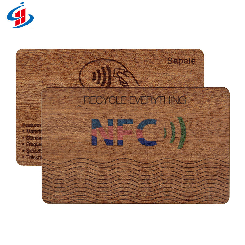 Free Sample Custom Logo Programmable RFID Bamboo Eco-friendly NFC Wooden Business Cards