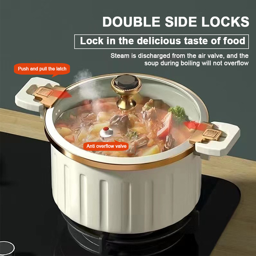 New Style White Blue plus Size 10 Liter Multi-Functional European Household Soup Pot Cast Iron Miniature Pressure Cooker