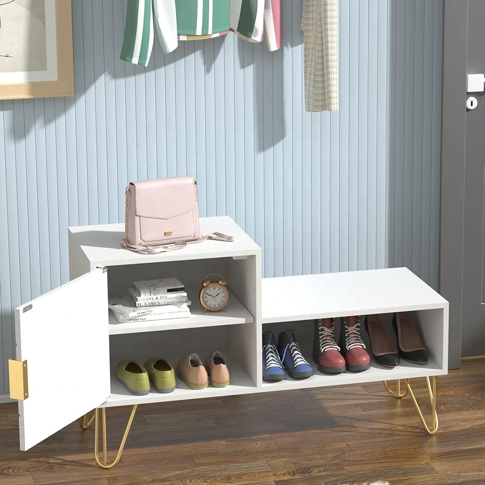 White Shoe Storage Bench Wood Shoe Cabinet With Door Cabinet Hallway Entryway Bench