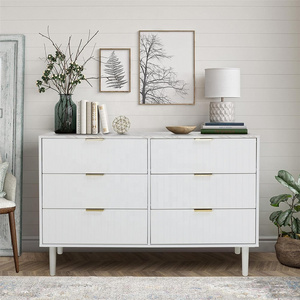 White Marble 6 Drawer Double Dresser Faux Marble Top Dual Chest Of Drawers Gold Handles Modern Dresser Cabinet