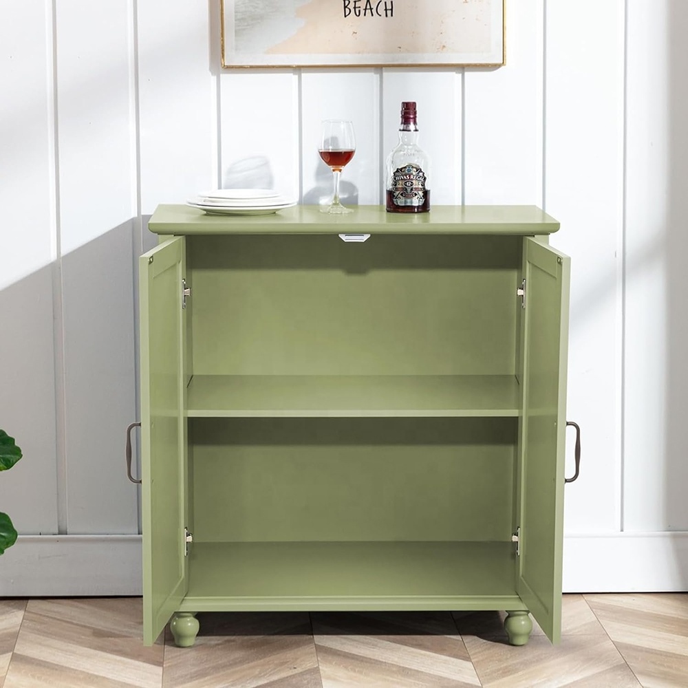 30'' Green Small Sideboard Buffet Cabinet Modern Style Multipurpose Cabinets Dining Room Cabinet Storage