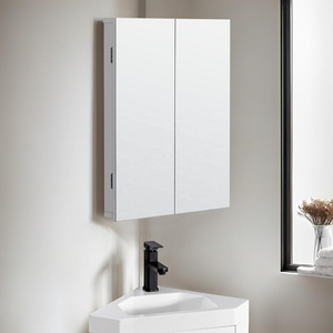 18" Bathroom Medicine Cabinet With Mirror Wall Mount Bathroom Mirror Cabinet Hanging Corner Medicine Cabinet