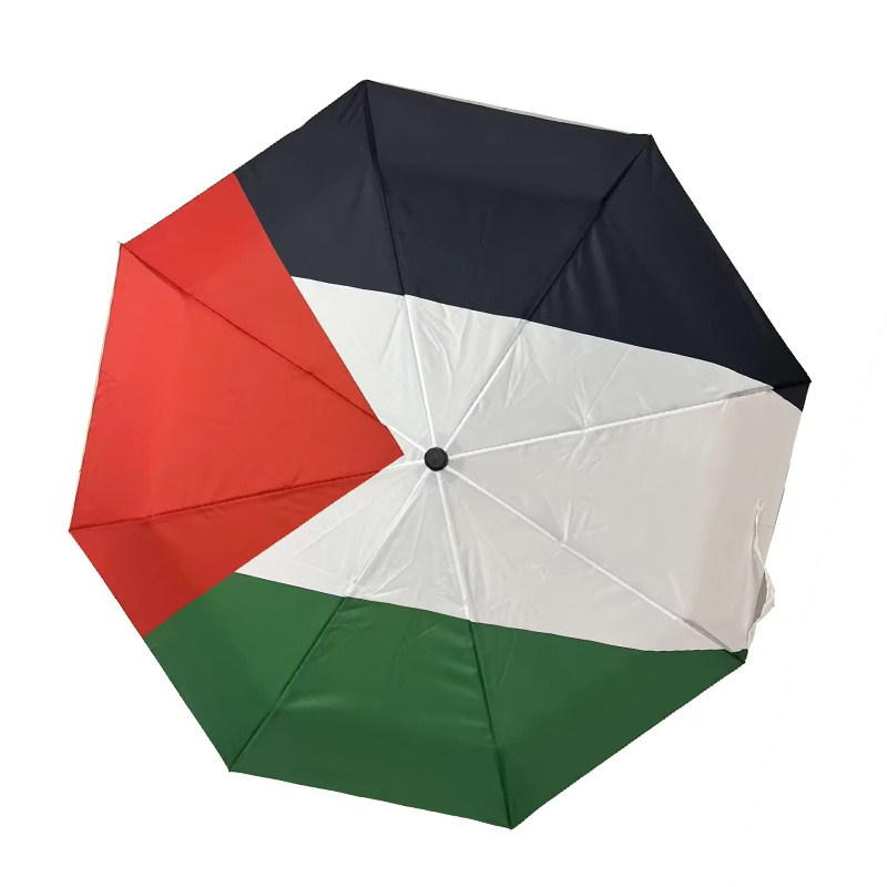 Custom Logo Free Palestine Products Folding Sun Personal Rain Foldable Palestine Flag Umbrella for Events