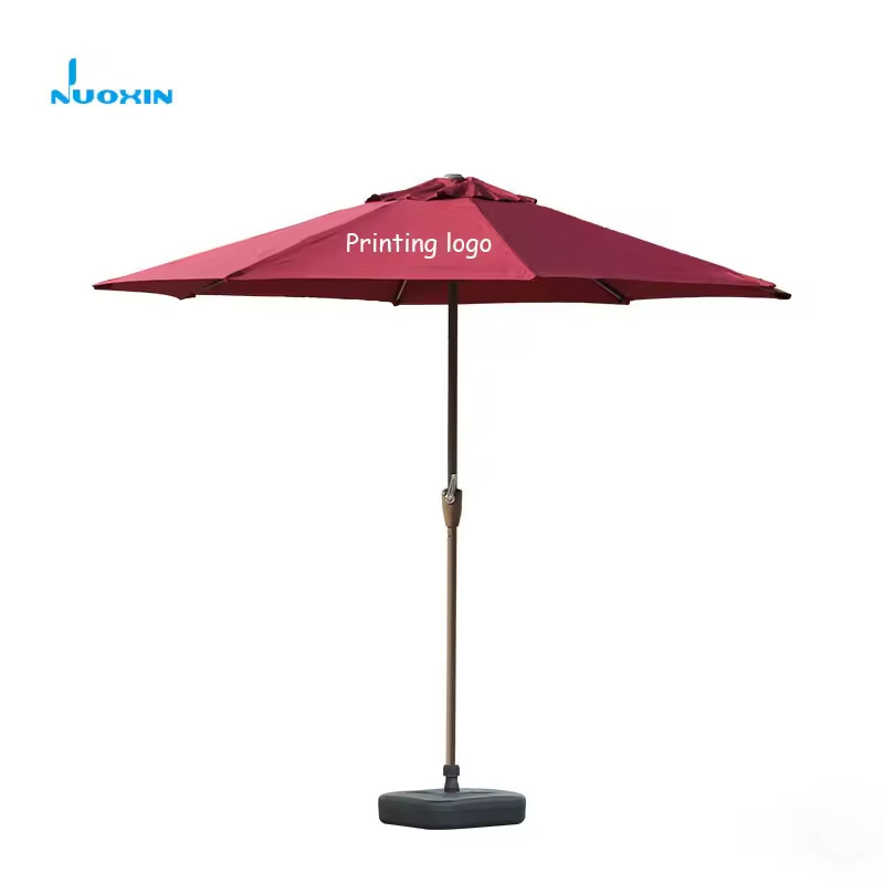 Nuoxin Huge Summer Sun Rain White Beach Umbrella Parasol Large Decorative 2.4m 2m Big Patio Market Commercial Umbrella Outdoor