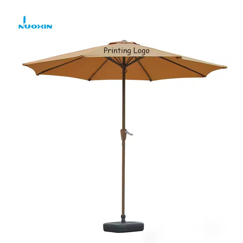 Nuoxin Huge Summer Sun Rain White Beach Umbrella Parasol Large Decorative 2.4m 2m Big Patio Market Commercial Umbrella Outdoor