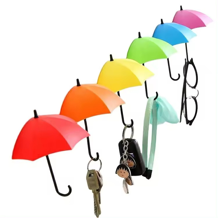 Promotional Home Decorate Wall Adhesive Hangers Hooks Plastic Small Pocket Mini Umbrella with Logo