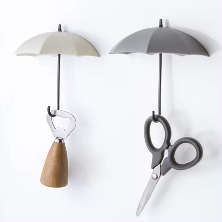 Promotional Home Decorate Wall Adhesive Hangers Hooks Plastic Small Pocket Mini Umbrella with Logo