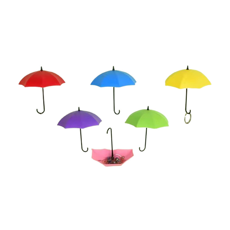 Promotional Home Decorate Wall Adhesive Hangers Hooks Plastic Small Pocket Mini Umbrella with Logo