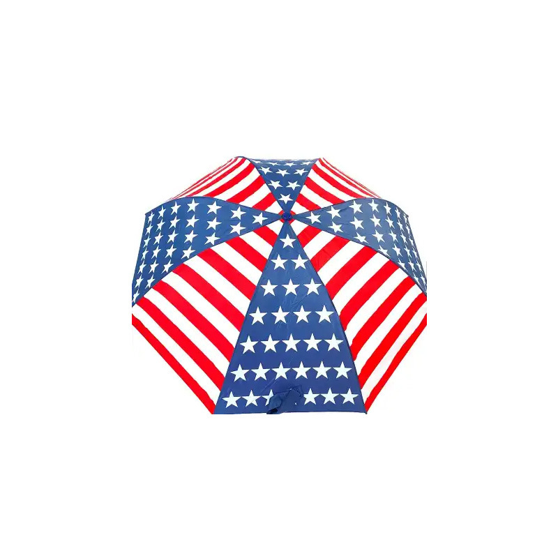 Customized Good Quality 8 Bones Print American Flag Portable Umbrella With Solid Color