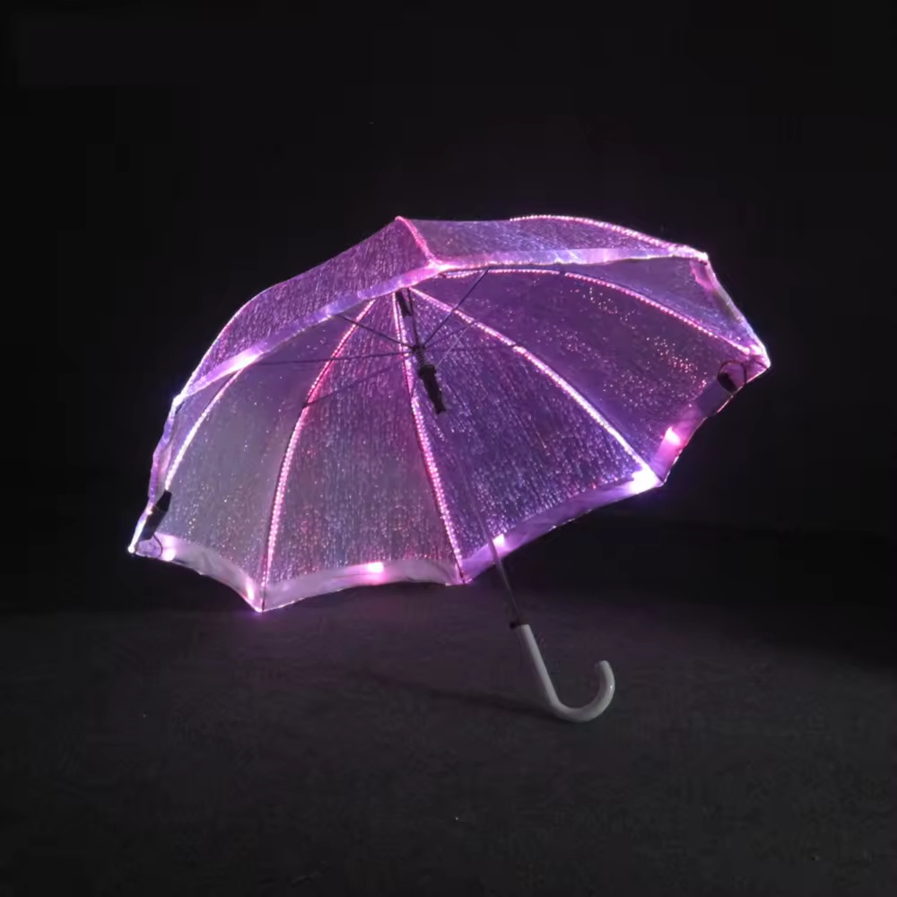 Promotion Rain LED Umbrella Light up Man Kids Restaurant Advertising Straight Personal Umbrella