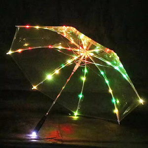 Promotion Rain LED Umbrella Light up Man Kids Restaurant Advertising Straight Personal Umbrella