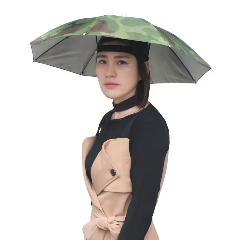 Manufacturing Personalized Beach Mini Foldable Sun Protection Women Head Umbrella Hat Umbrella for the Head