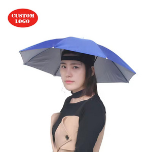 Manufacturing Personalized Beach Mini Foldable Sun Protection Women Head Umbrella Hat Umbrella for the Head