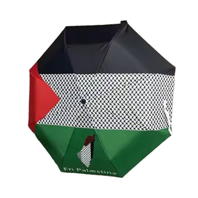 Promotional Custom Personal Rain Windproof Portable Luxury Folding Palestine Umbrella with Logo Printing