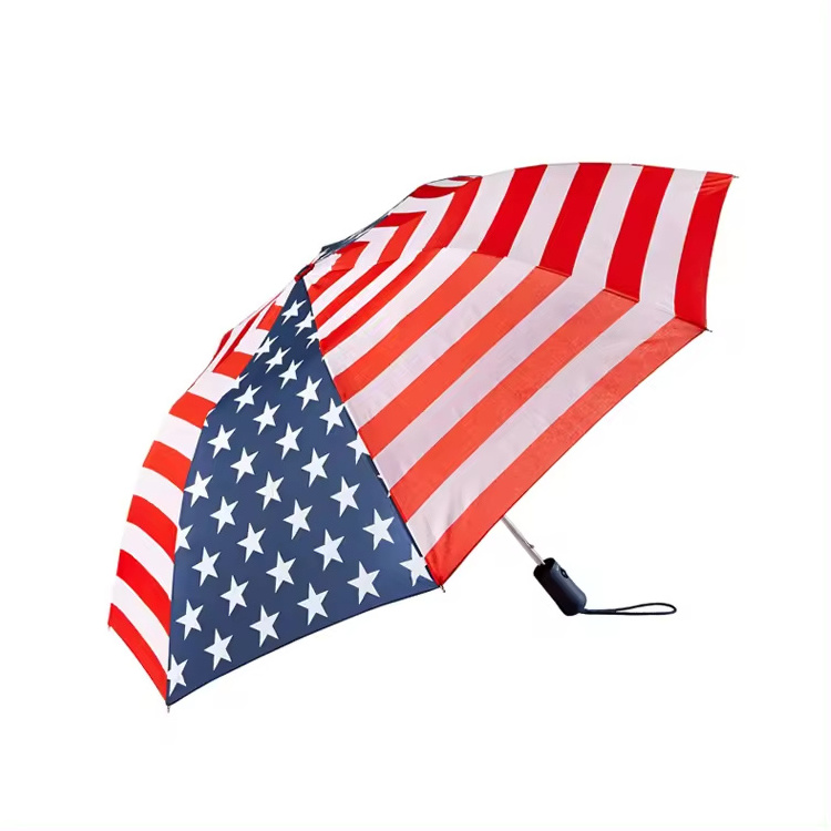 2024 Good Quality Folding Rain Outdoor American Flag Umbrella Usa Sun Shade Us Umbrella America