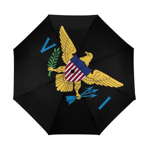 Promotion Modern Style Individual Packing Virgin Islands Flag Logo Travel Windproof Umbrella With 21 Inches