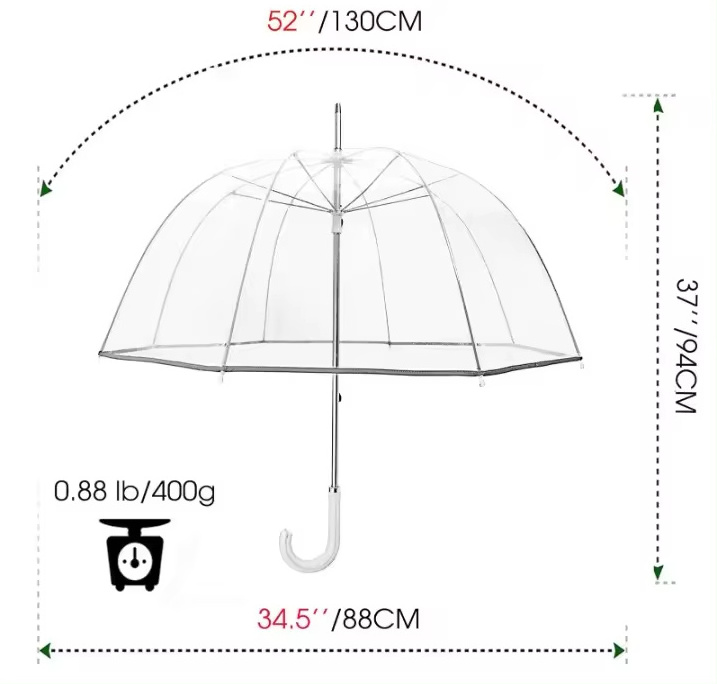 New Design Custom Adult Clear Wedding Umbrellas Wholesale Outdoor Sun White Transparent Umbrella