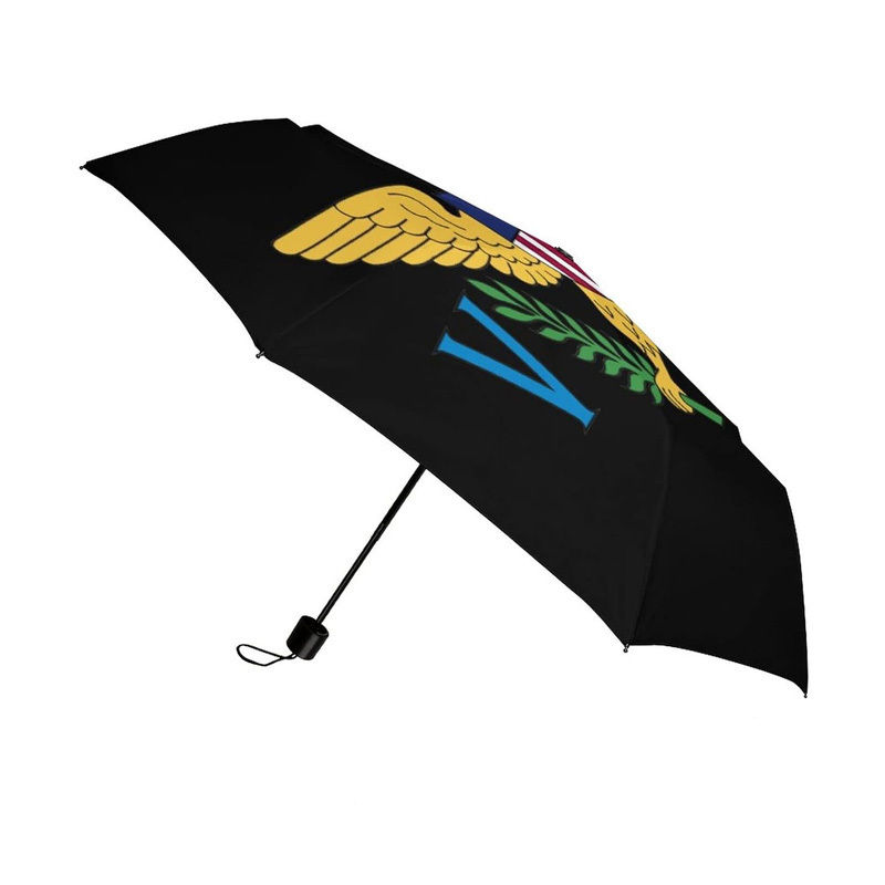 Promotion Modern Style Individual Packing Virgin Islands Flag Logo Travel Windproof Umbrella With 21 Inches