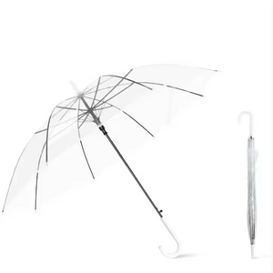 Custom Environmental Protection 8 Bones Plastic Clear Bubble Umbrella Wedding Transparent with Logo