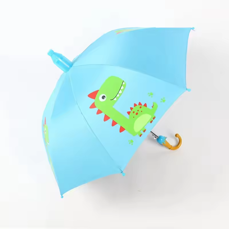 Latest Cute Cartoon Character Portable Long Handle  Kids Umbrella Children For Rain Weather