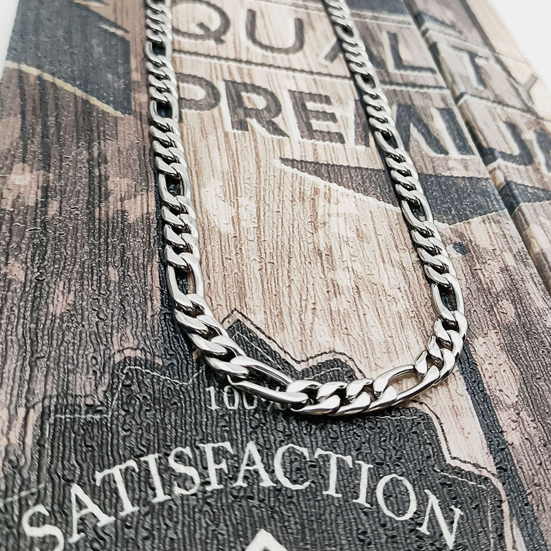 High Polishing NK Silver Color Welded Flat Cable Stainless Steel Jewelry Men Necklace Chain Jewelry