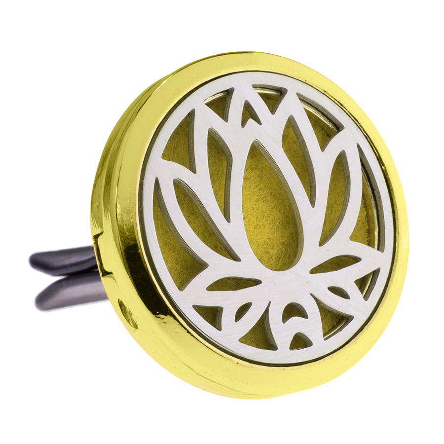 Wholesale Gold Color 30mm Aromatherapy Essential Oil Car Diffuser Locket Vent Clips Car Air Freshener