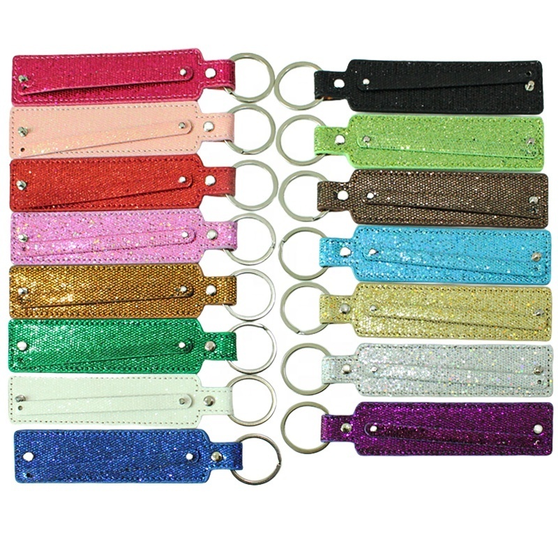 8mm DIY Name Keychain For 8mm slide charms letter Jewelry Accessories 8mm+30mm Width x 150mm PU leather key chain Gift