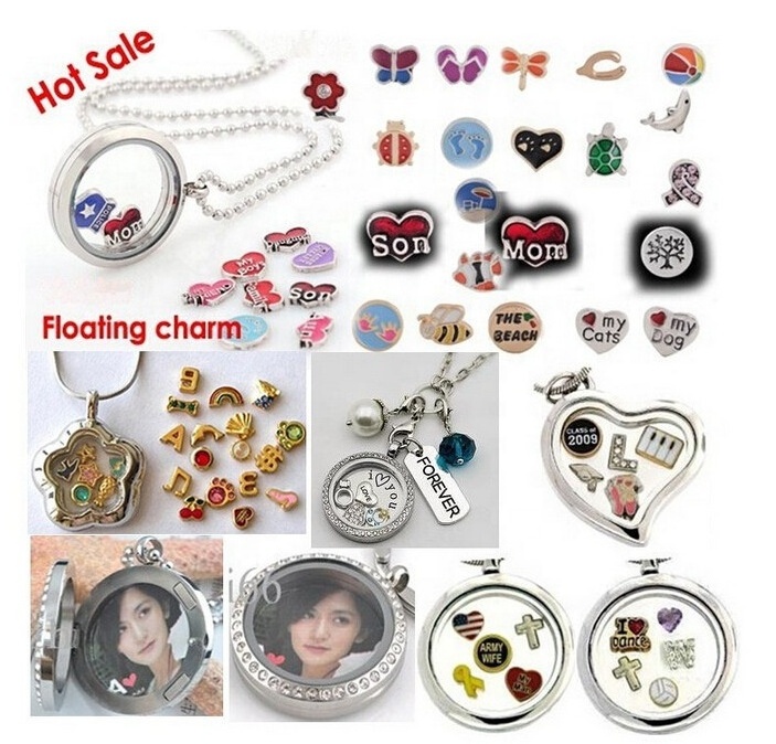 316L stainless steel wholesales glass floating locket living memory floating locket put floating living charms as gifts