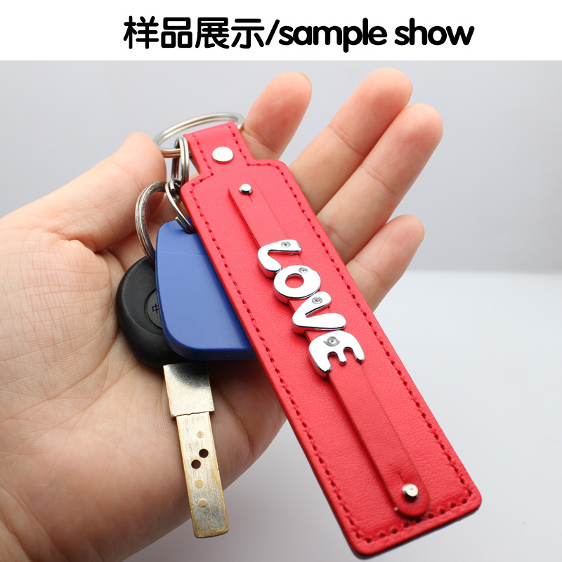 8mm DIY Name Keychain For 8mm slide charms letter Jewelry Accessories 8mm+30mm Width x 150mm PU leather key chain Gift