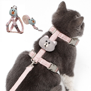 Pet cat leash vest type anti-break adjustable walking  rope can love young cats out chest back cat dog chain